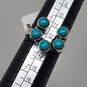 TURQUOISE 925 STERLING SILVER HORSE SHOE RING SIZE 6